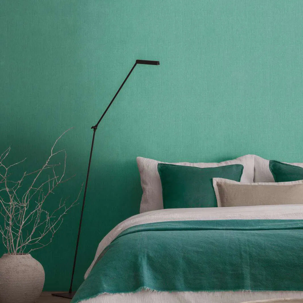 Disi - Green Plain Damask Wallpaper