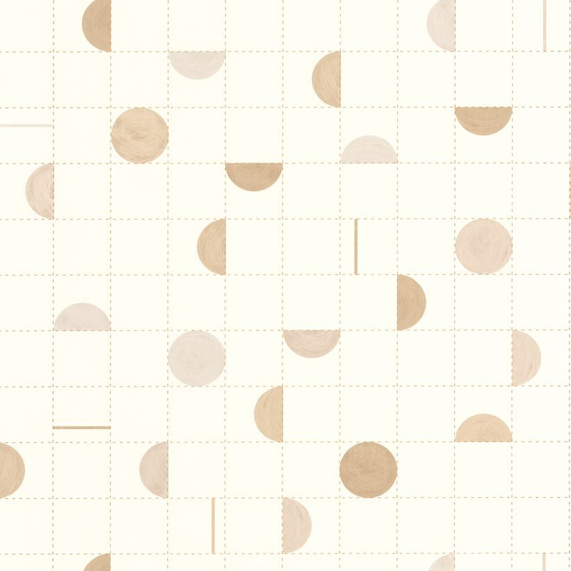Jump Around Beige White Gold geometric wallpaper