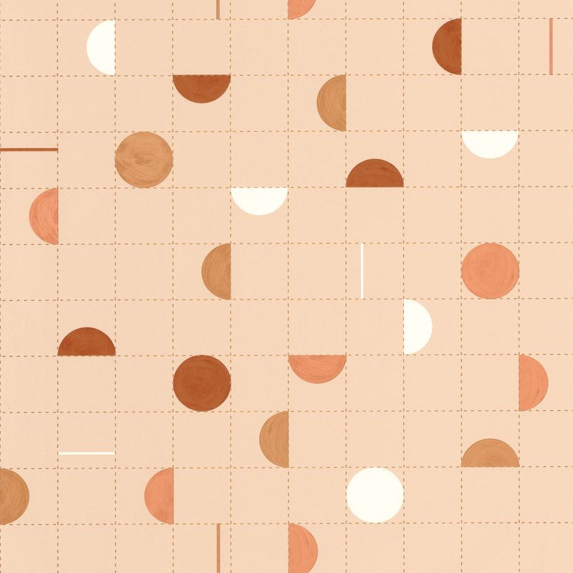Jump Around Terracotta Camel Gold geometric wallpaper