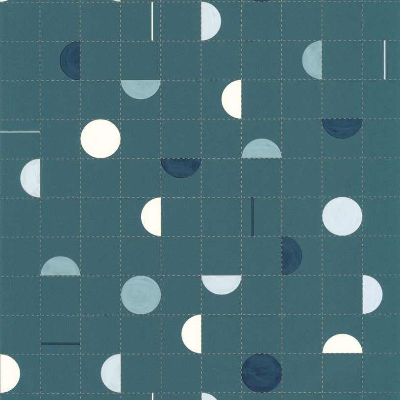 Jump Around Teal Blue Gold geometric wallpaper