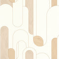 Up and Around Beige White Gold geometric wallpaper