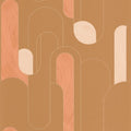 Up and Around Terracotta Camel Gold geometric wallpaper