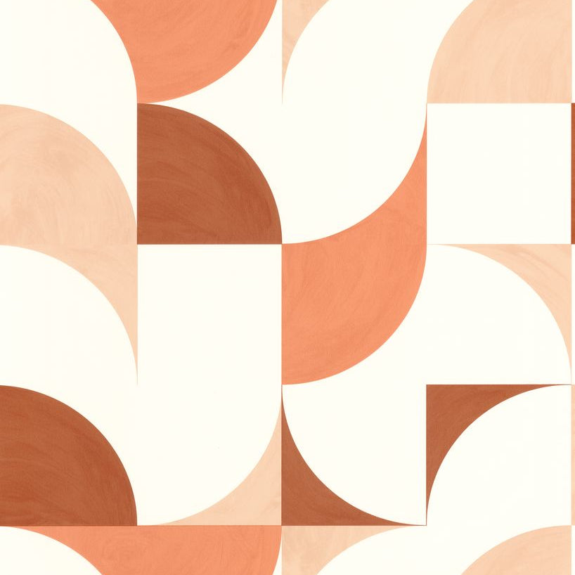 Look Around Terracotta geometric wallpaper