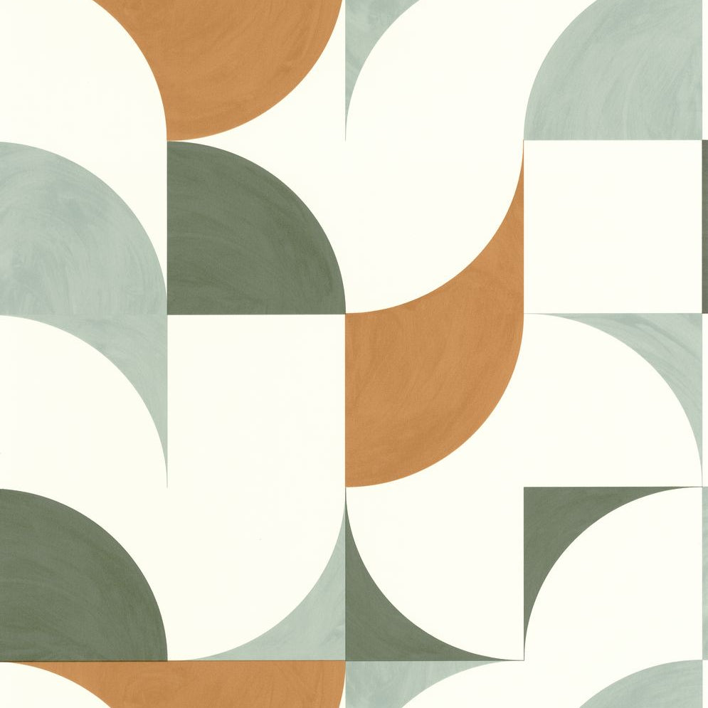 Look Around Khaki Blue geometric wallpaper