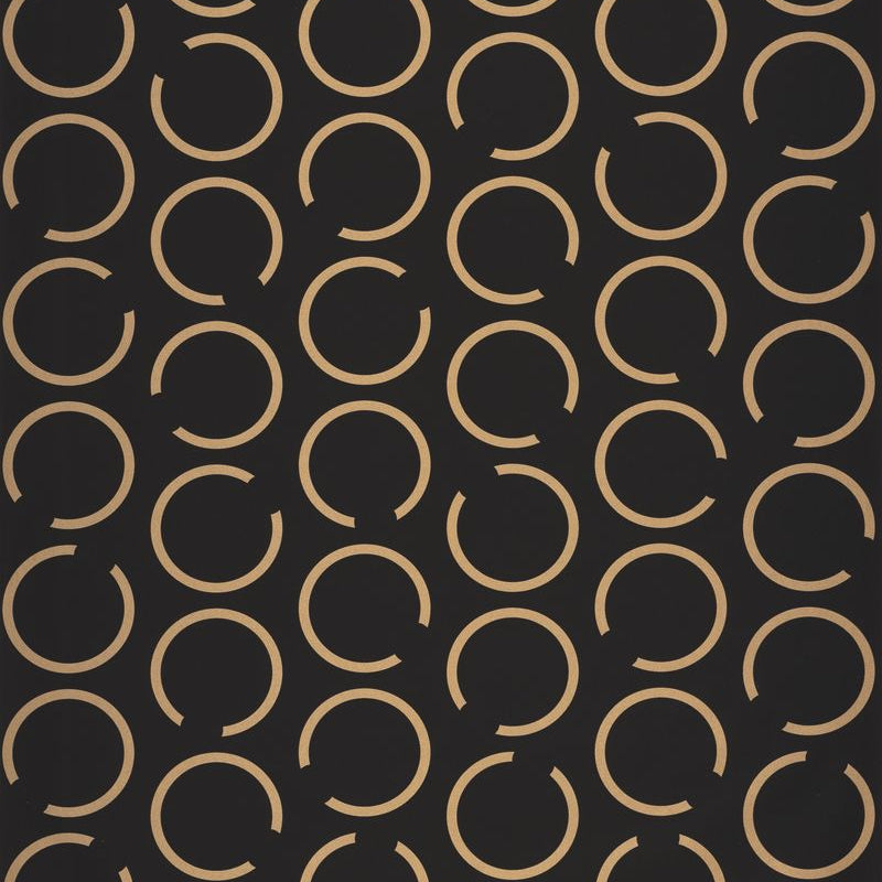 Around the Clock Black Gold geometric wallpaper