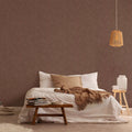 Disi - Brown Plain Damask Wallpaper