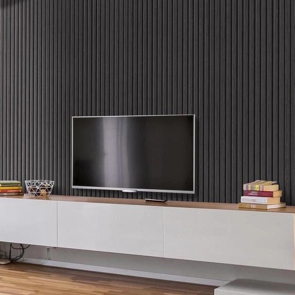 Black/Ebony 2700mm Acoustic Slat Wall Panels – Modern Interior Panels Australia
