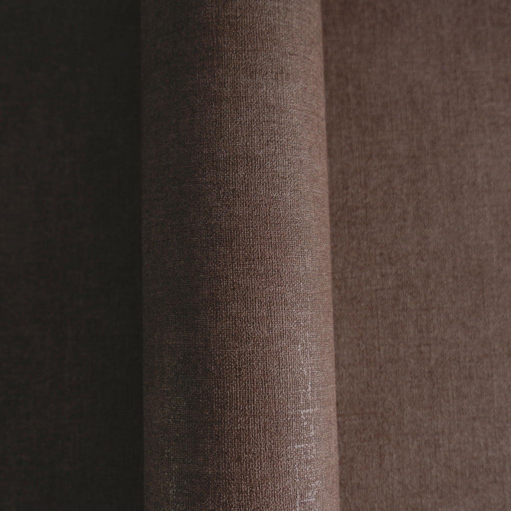 Disi - Brown Plain Damask Wallpaper