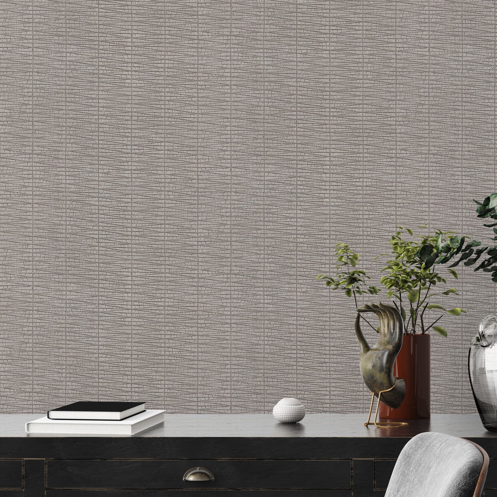 Taiga - Grey/Silver Pattern Wallpaper