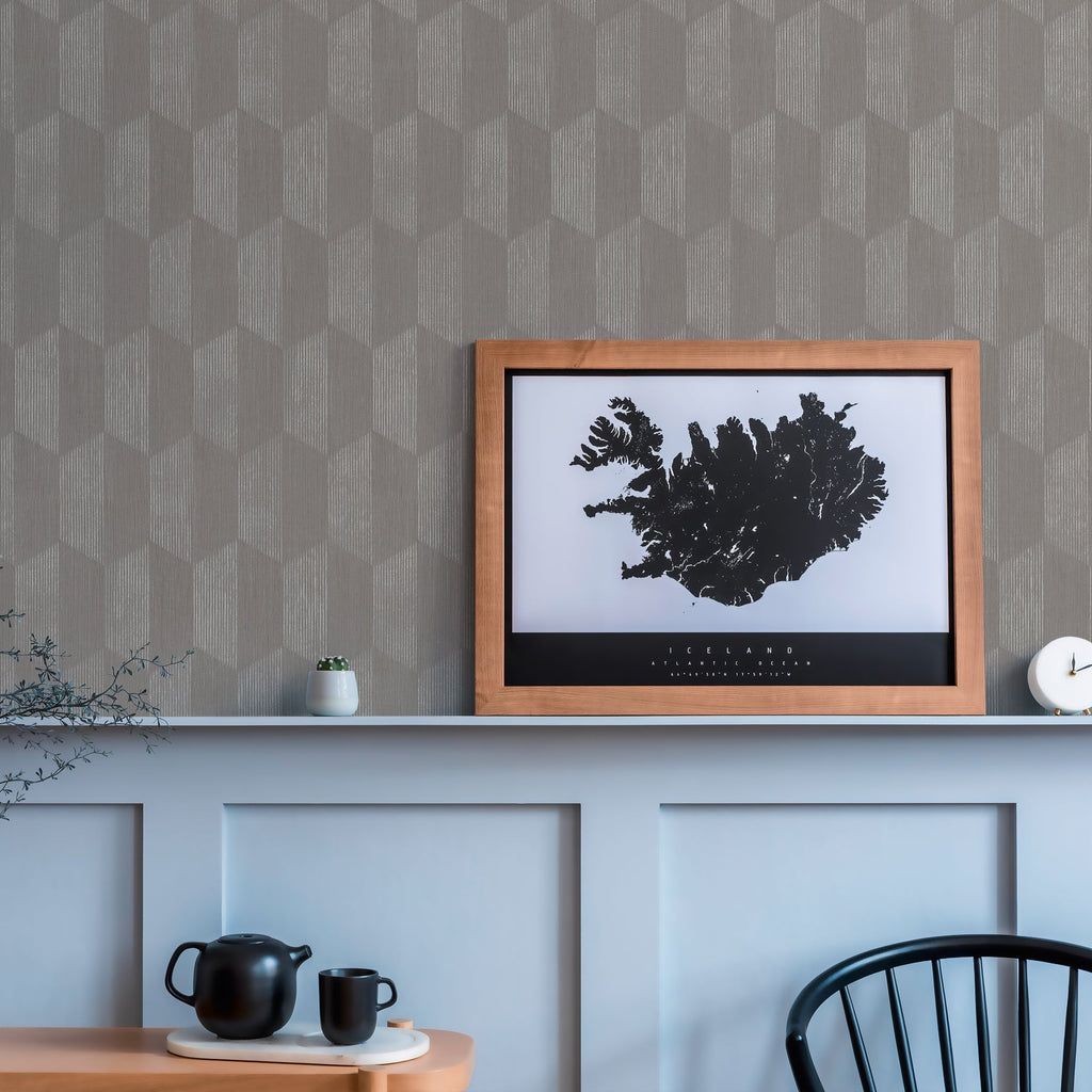 Grisa - Grey/Silver Geometric Wallpaper