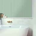 Talea Porcelain Blue wallpaper in a styled room