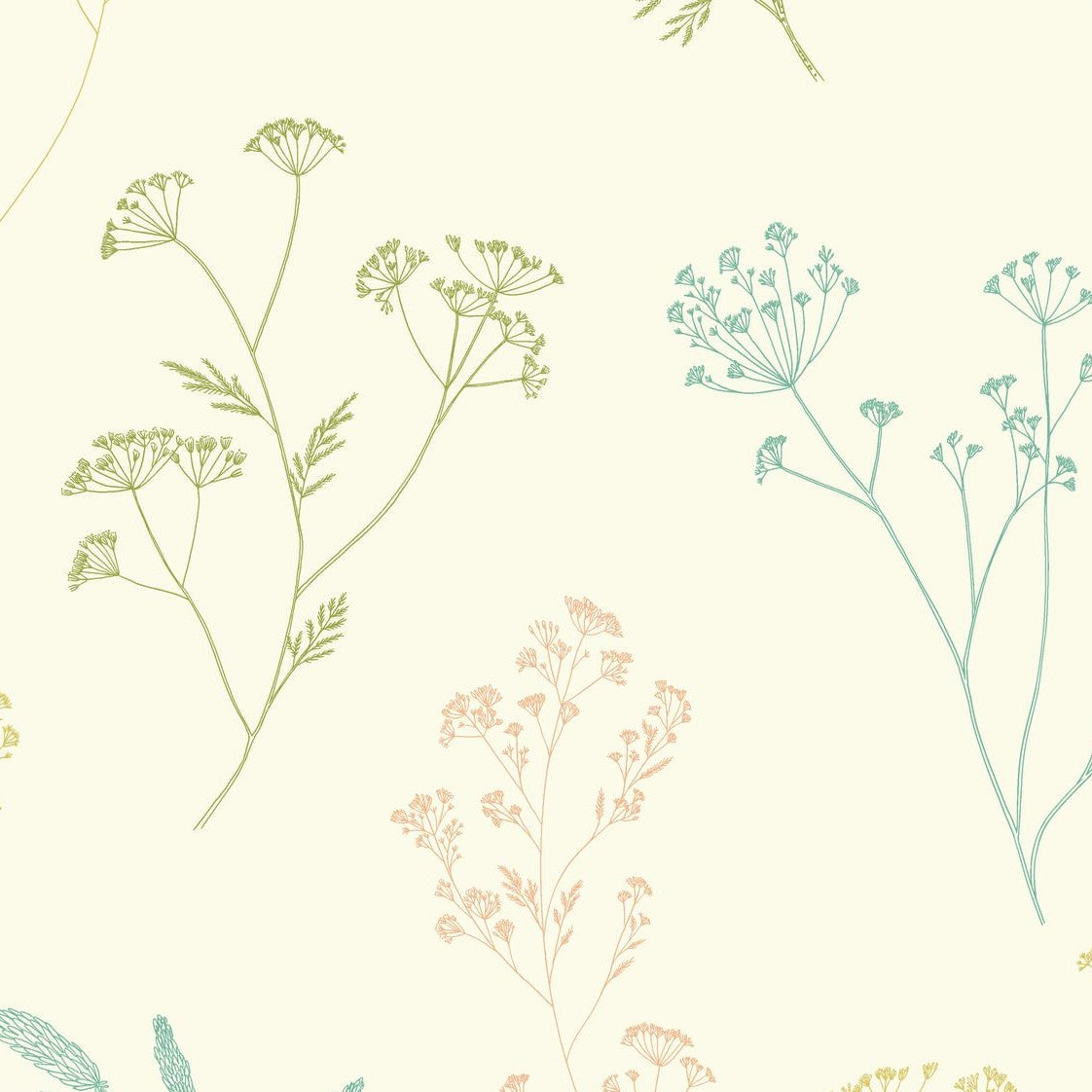Little Graminea Multicolour botanical wallpaper