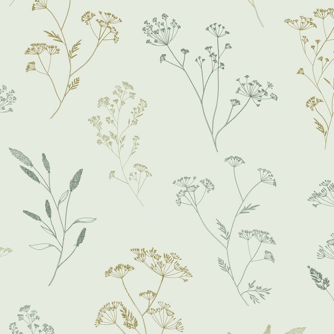 Little Graminea Water Green botanical wallpaper