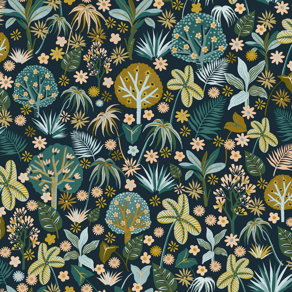 Magic Forest - Black and Blue Wallpaper