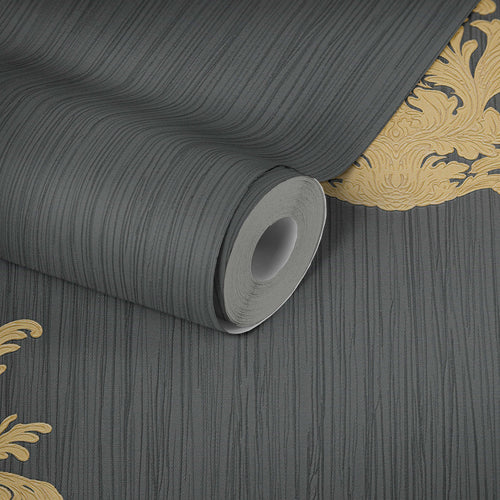 black damask wallpaper