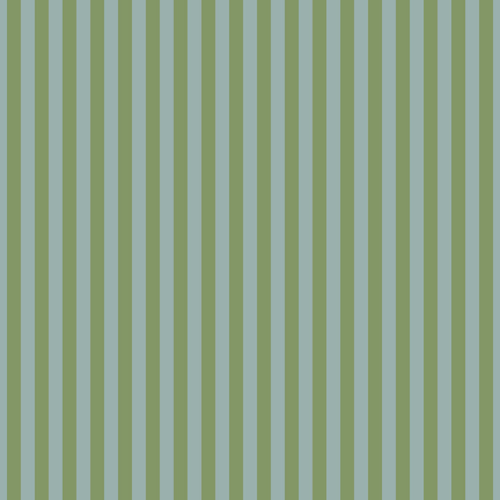 Marshmallow - Green and Blue Stripe Wallpaper