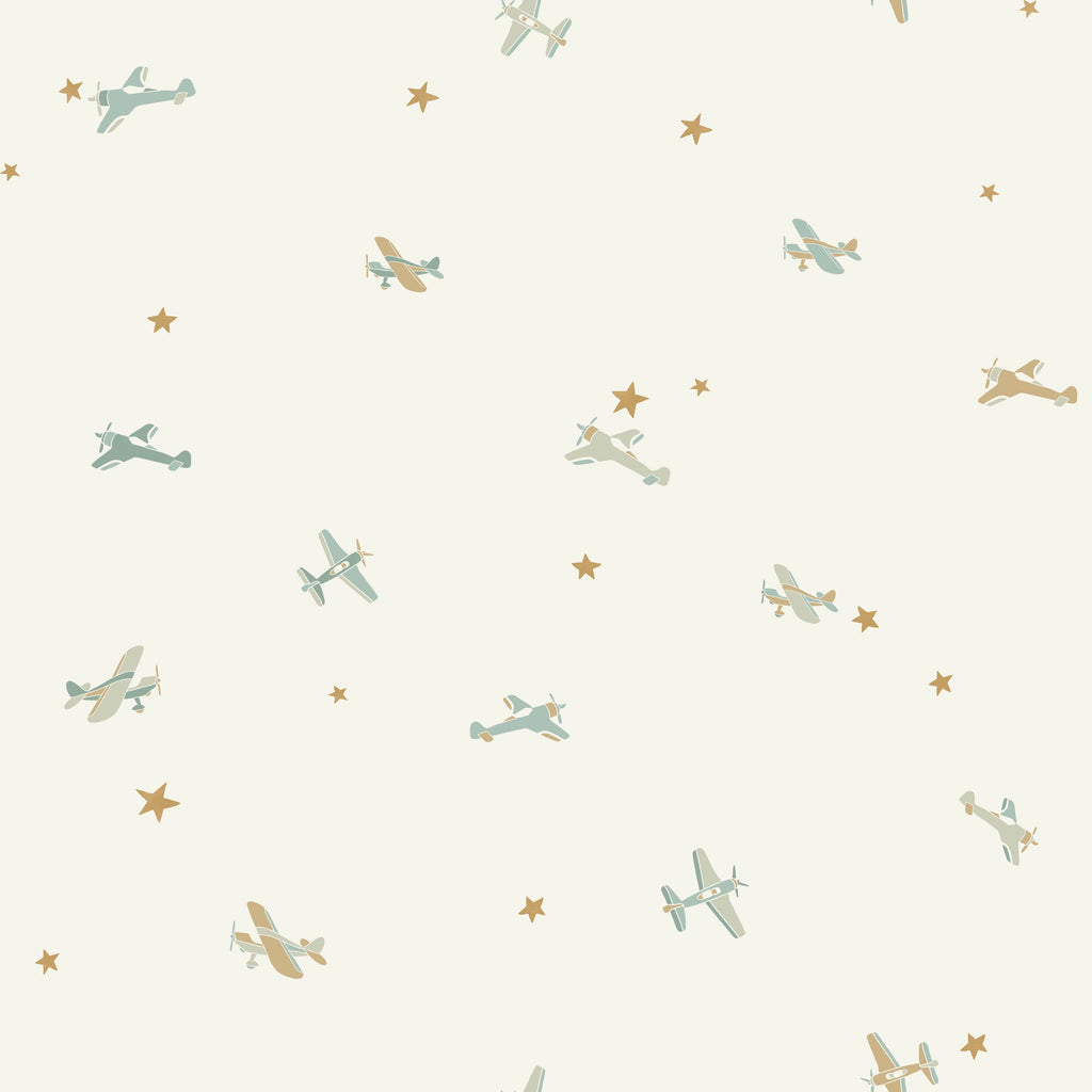 Funny Planes - Blue and White Wallpaper