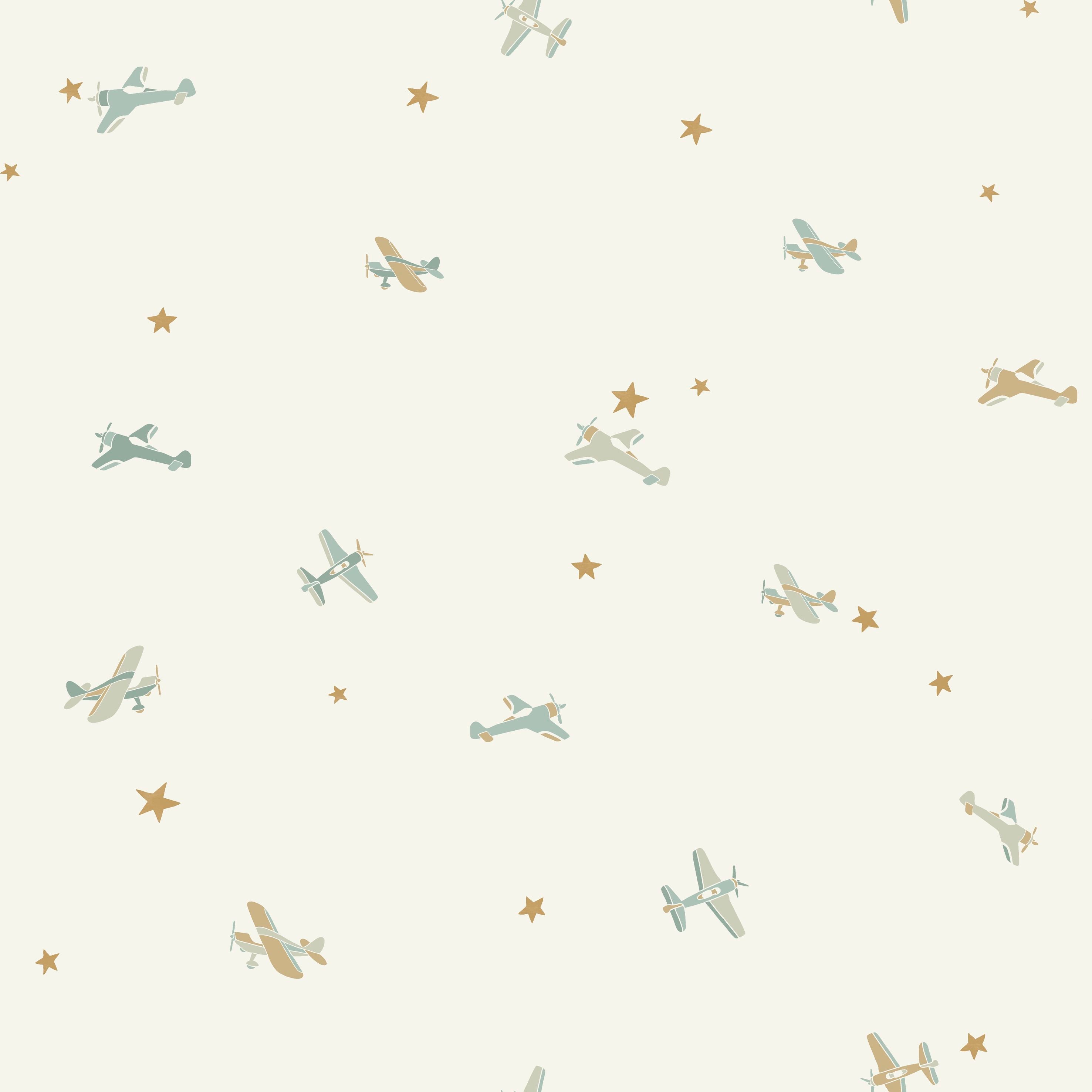 Funny Planes - Blue and White Wallpaper