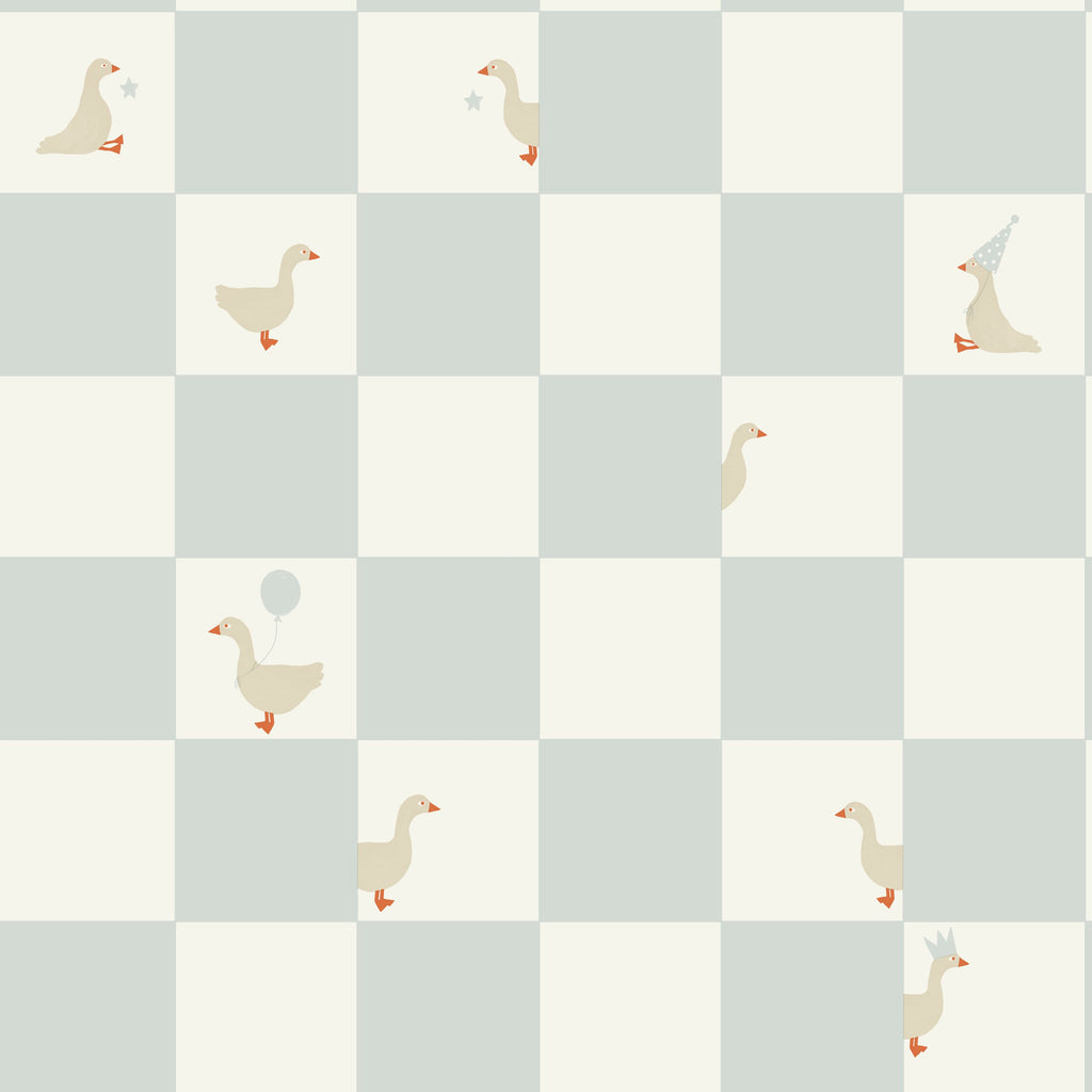 Goose - Blue Checkers Wallpaper
