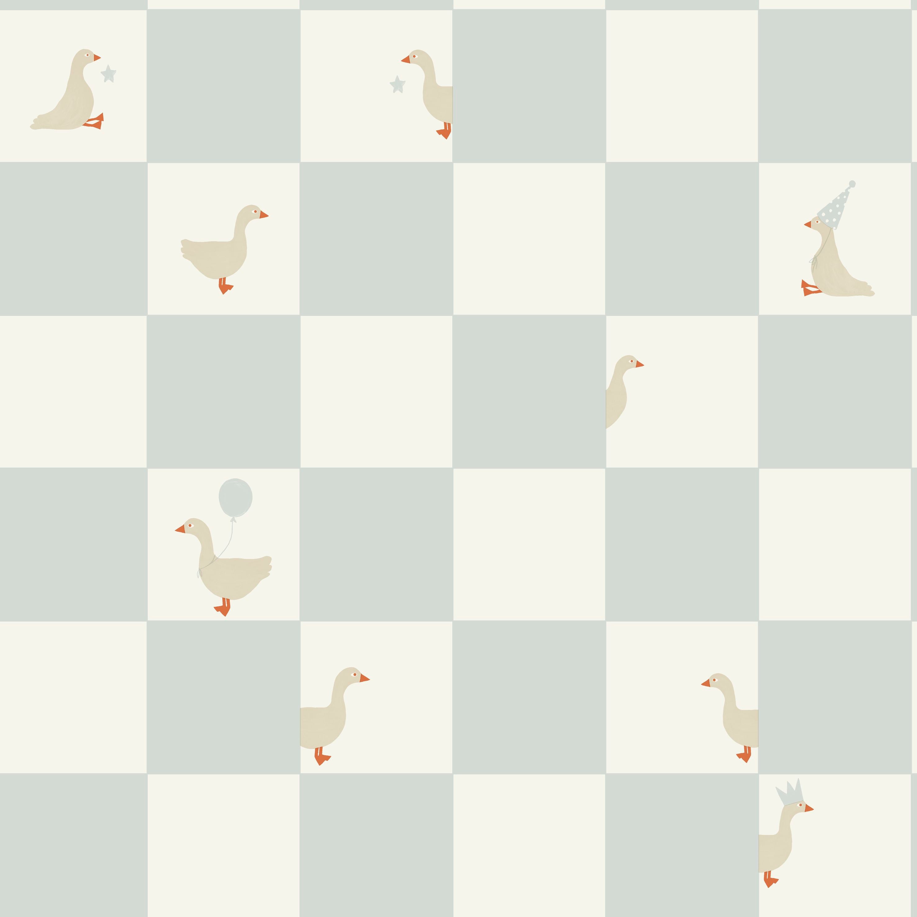 Goose - Blue Checkers Wallpaper