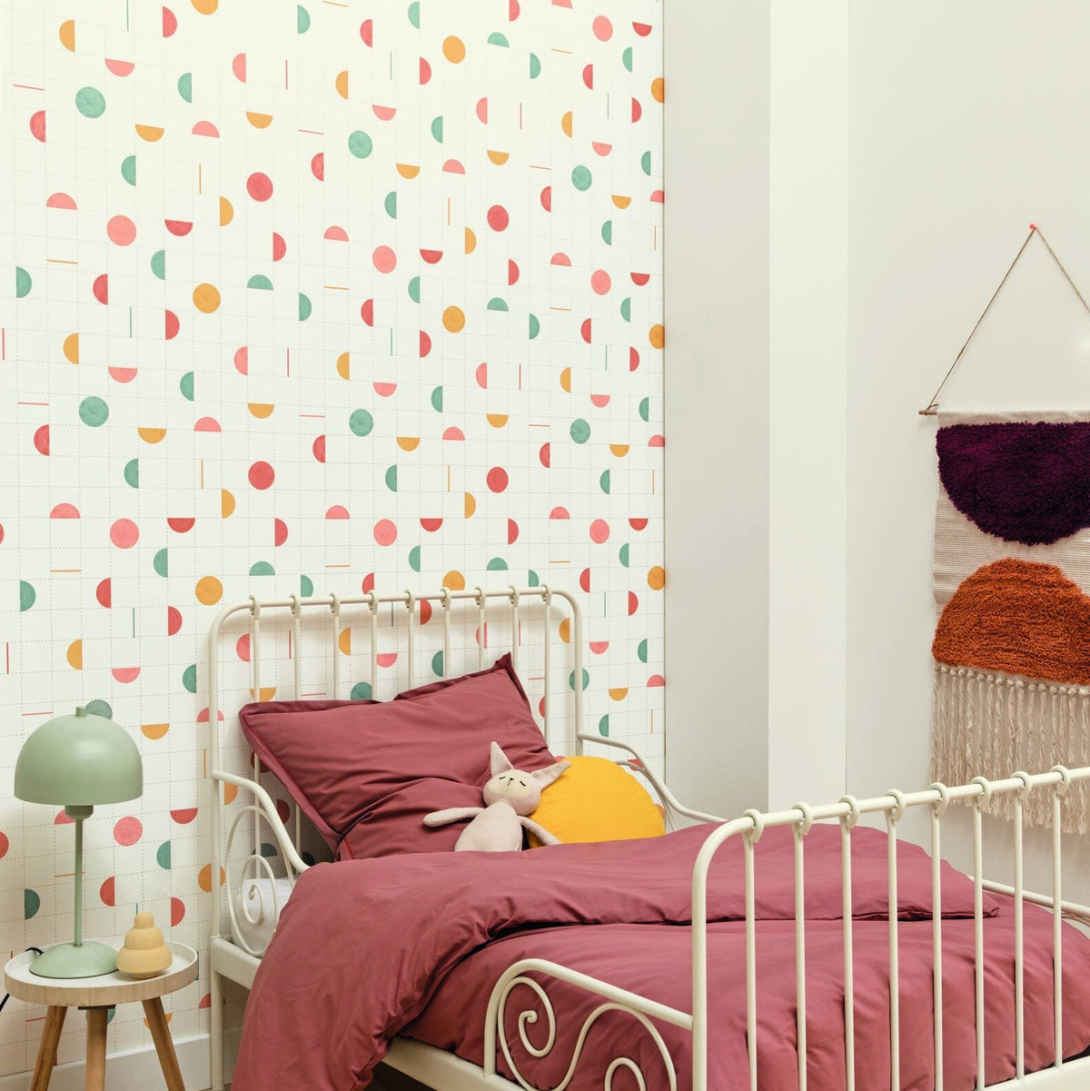 Jump Around Multicolour wallpaper in a styled room