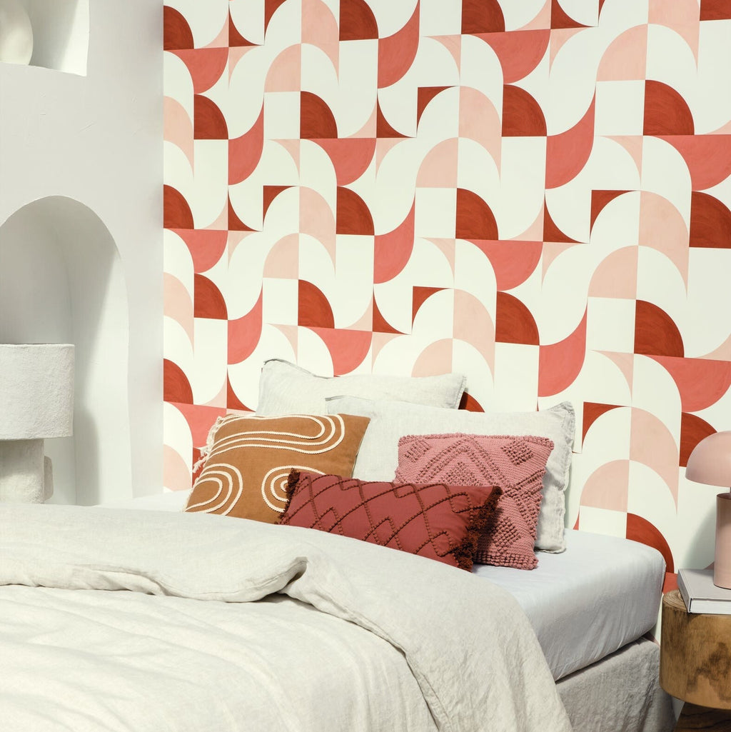 Look Around Terracotta wallpaper in a styled room
