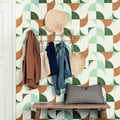 Look Around Khaki Blue wallpaper in a styled room