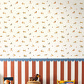 Teckel Animal Theme Red and Blue kids wallpaper close-up