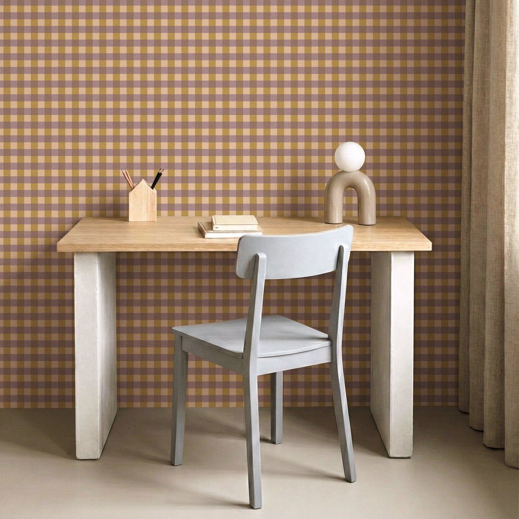 Victoria - Mustard Plaid Wallpaper