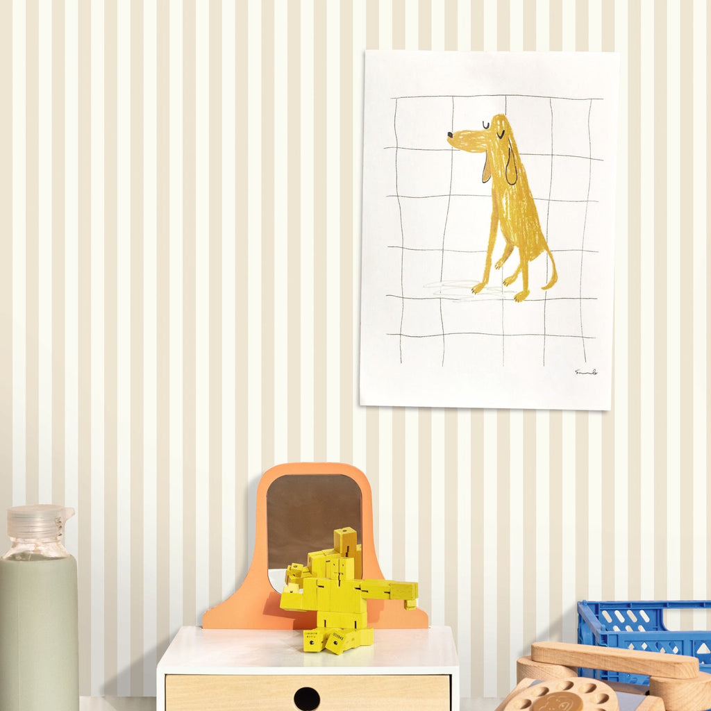 Marshmallow - Beige Stripe Wallpaper