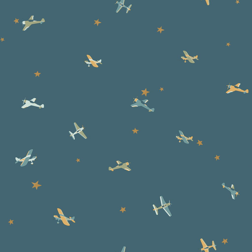 Funny Planes - Dark Blue Wallpaper