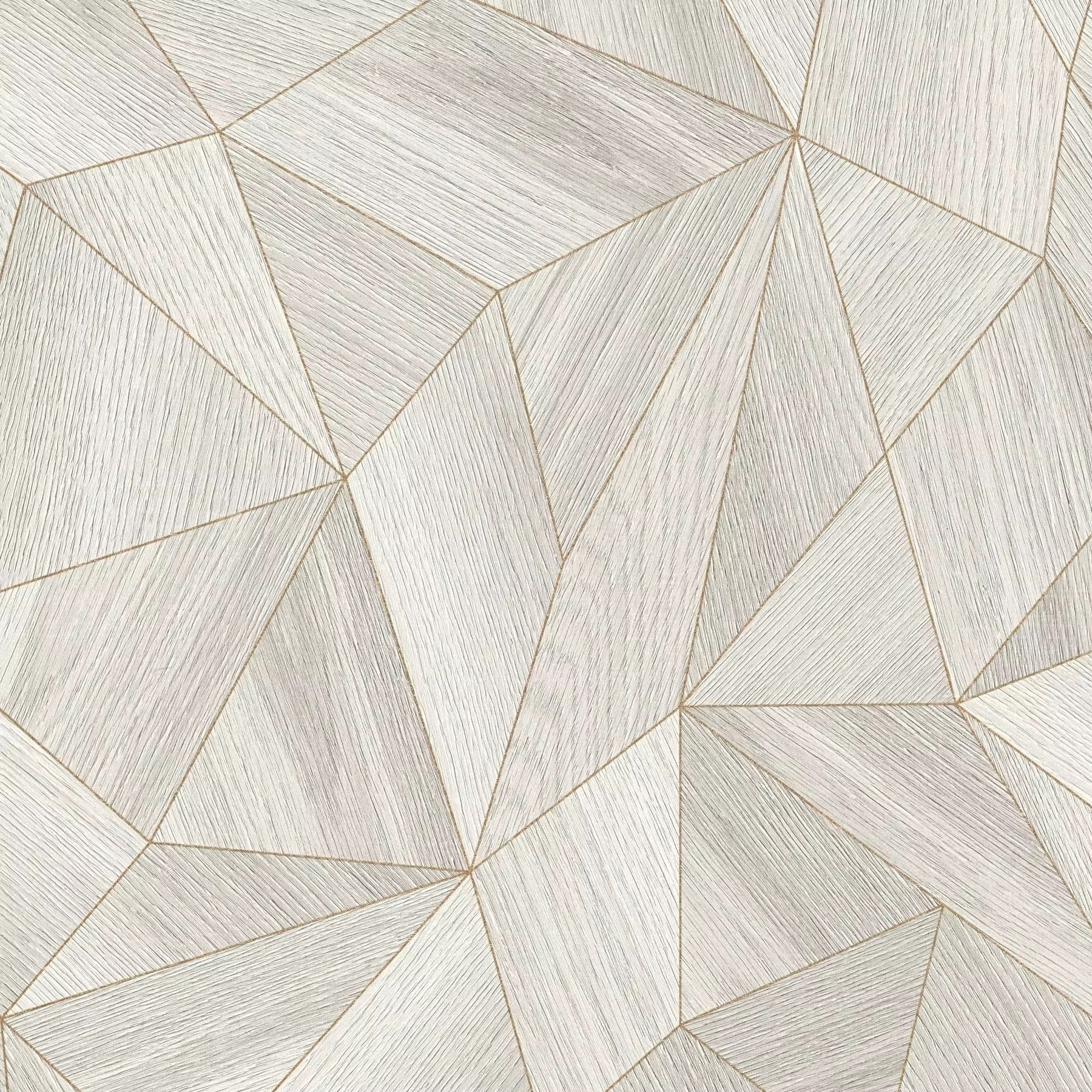 Geometric pattern with interlocking triangles on a light wood texture background wallpaper