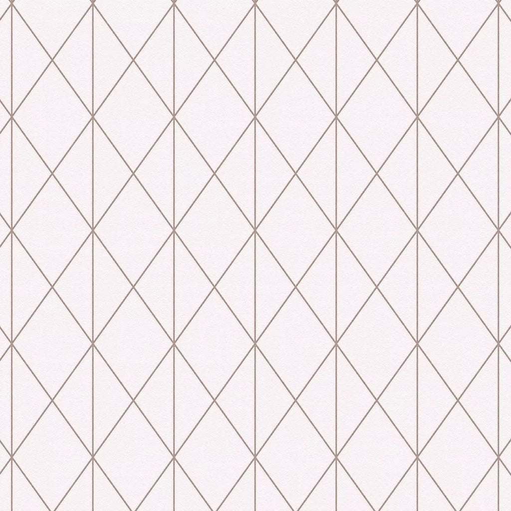 Geometric diamond pattern pink wallpaper