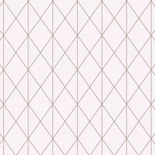 Geometric diamond pattern pink wallpaper