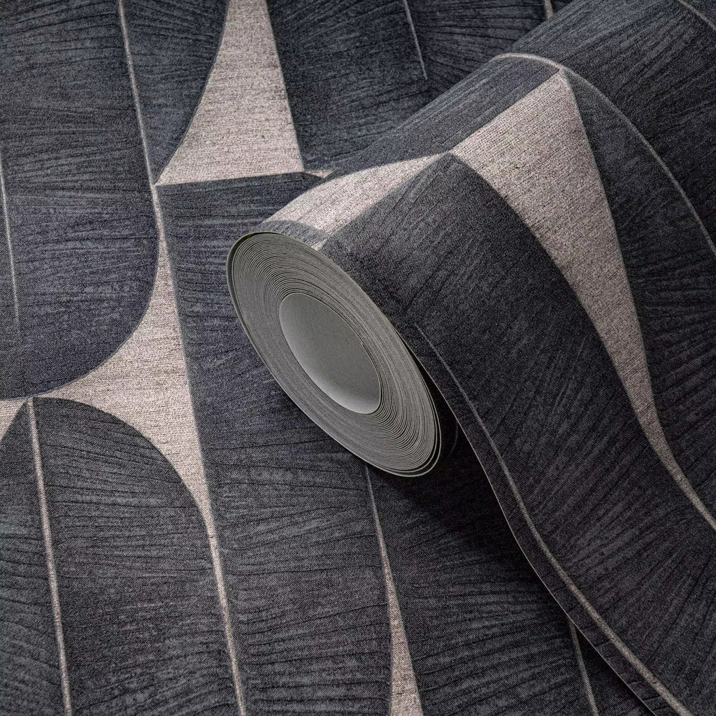 Lano - Beige/Black Geometric Wallpaper