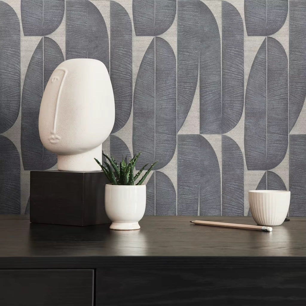 Lano - Beige/Black Geometric Wallpaper