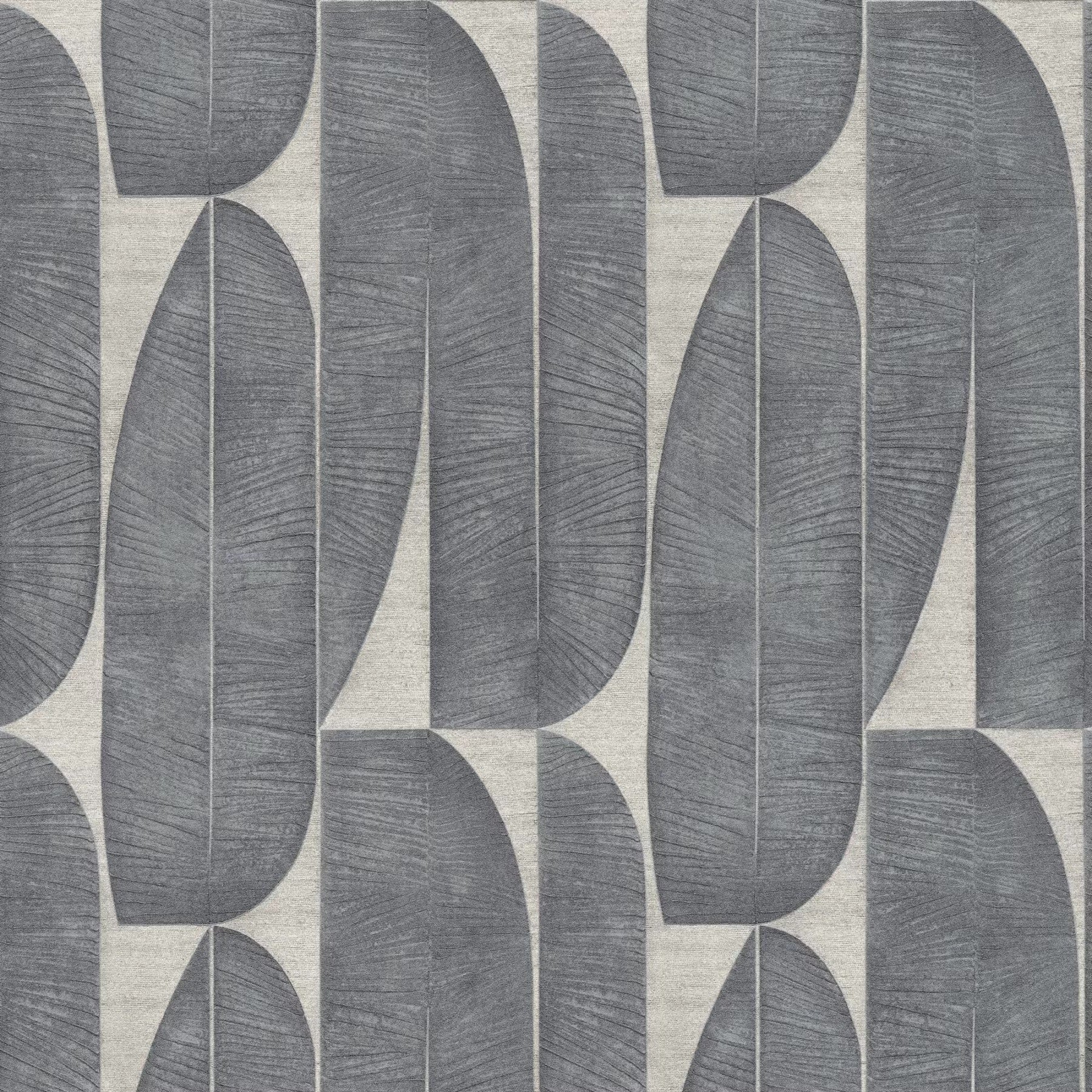 Grey Leaf pattern textured wallpaper