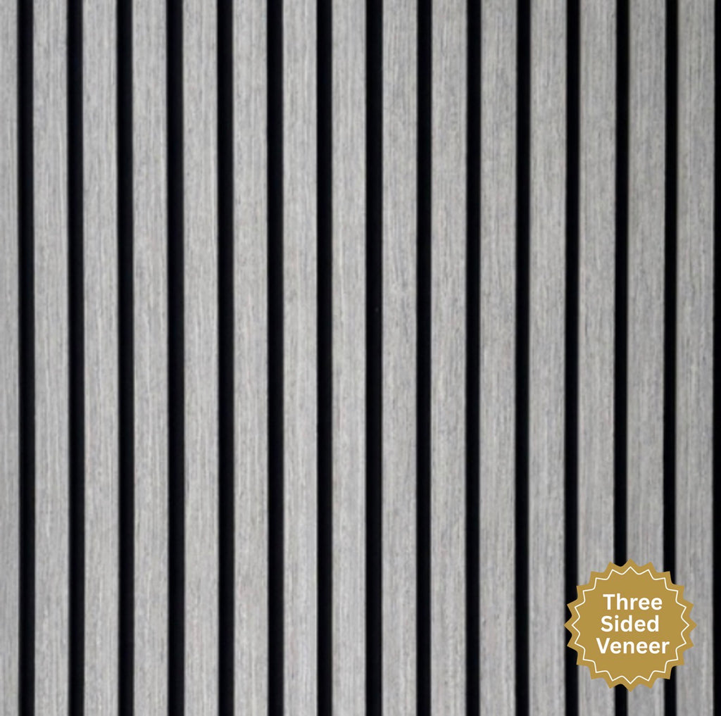 Silver or grey or gray Acoustic slat wall panel