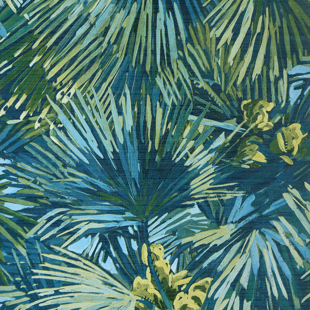 Palmier - Citron and Blue Wallpaper