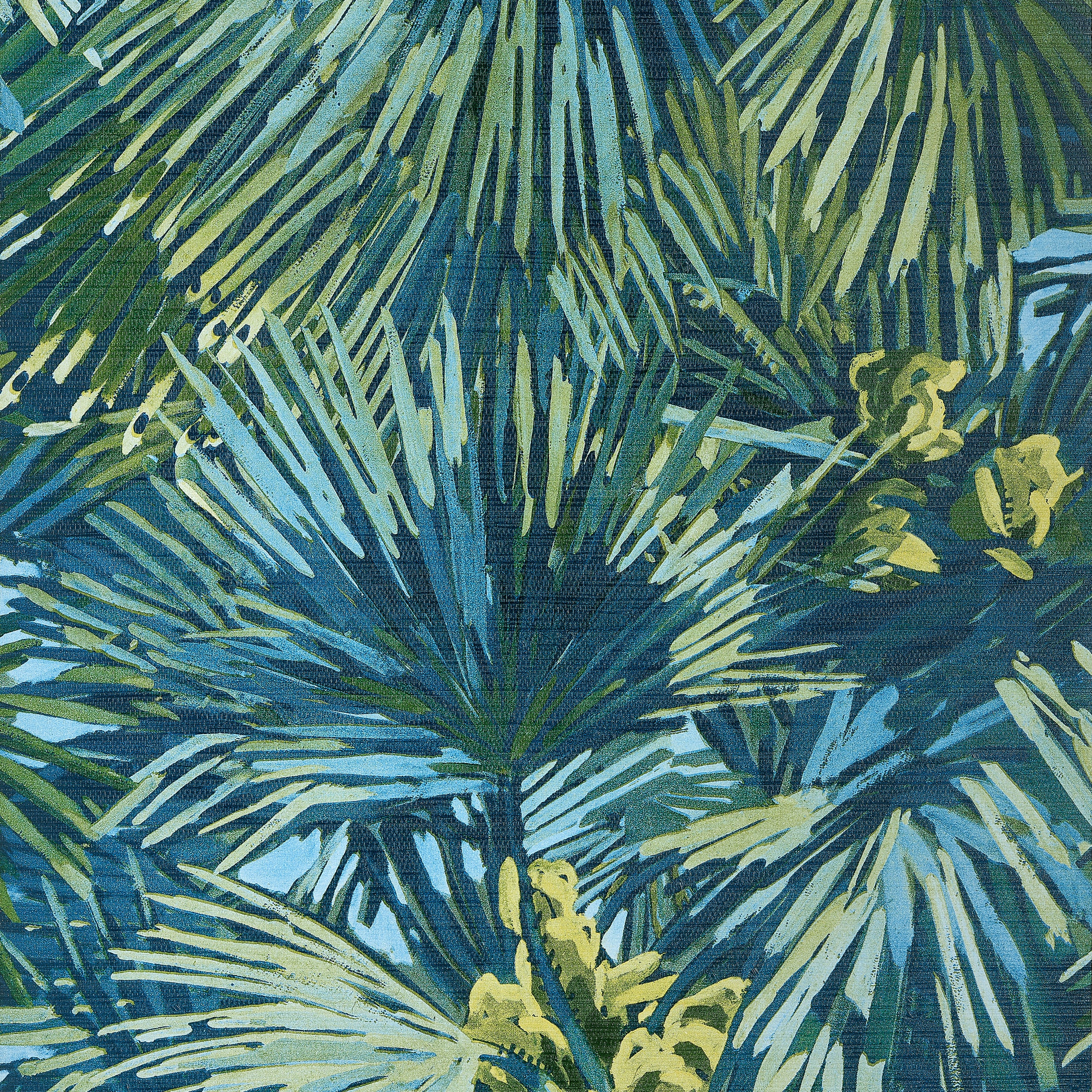 Palmier - Citron and Blue Wallpaper