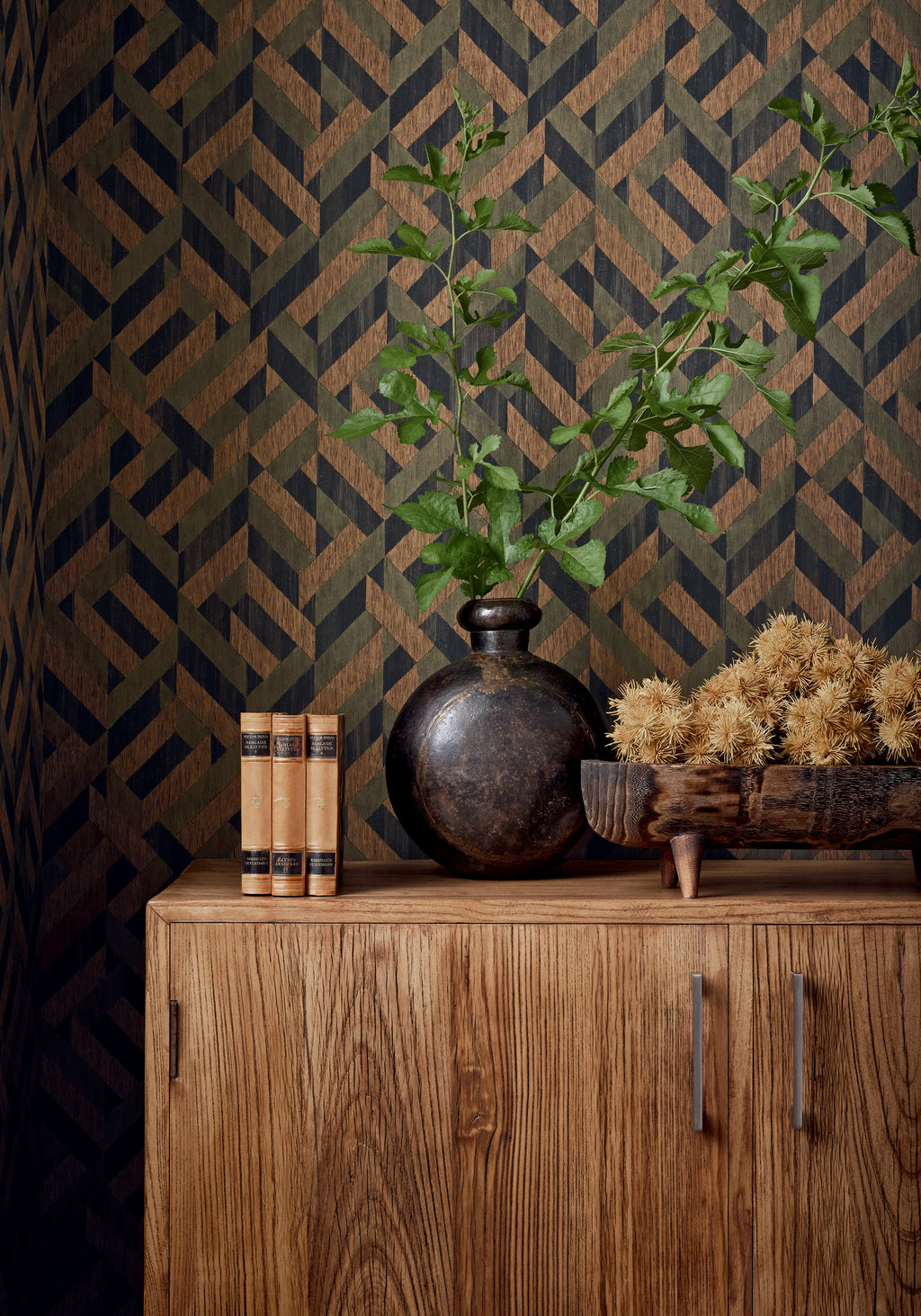 Bristlecone - Green and Black Wallpaper