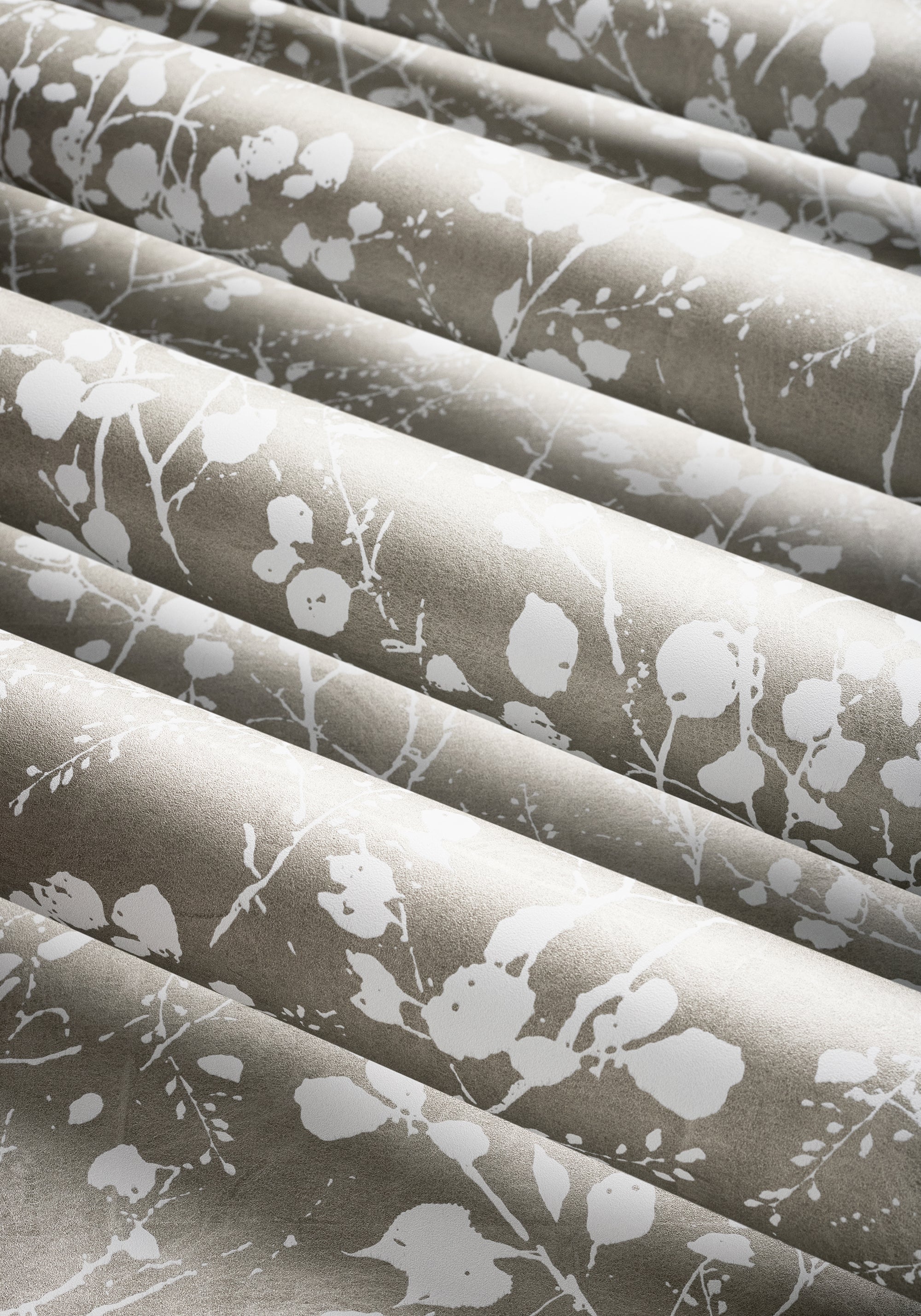 Katamari Bud - Pewter and White Wallpaper