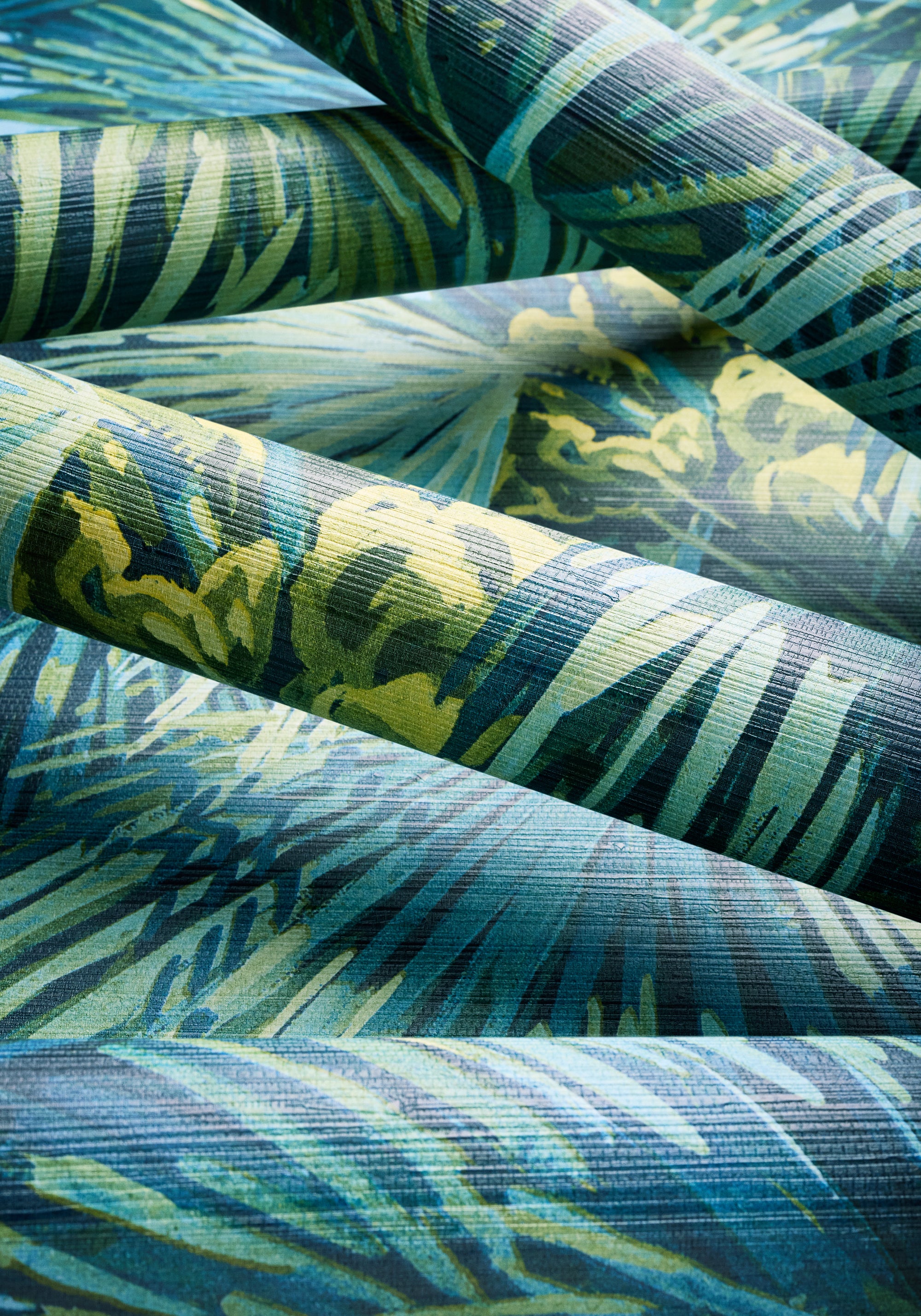 Palmier - Citron and Blue Wallpaper