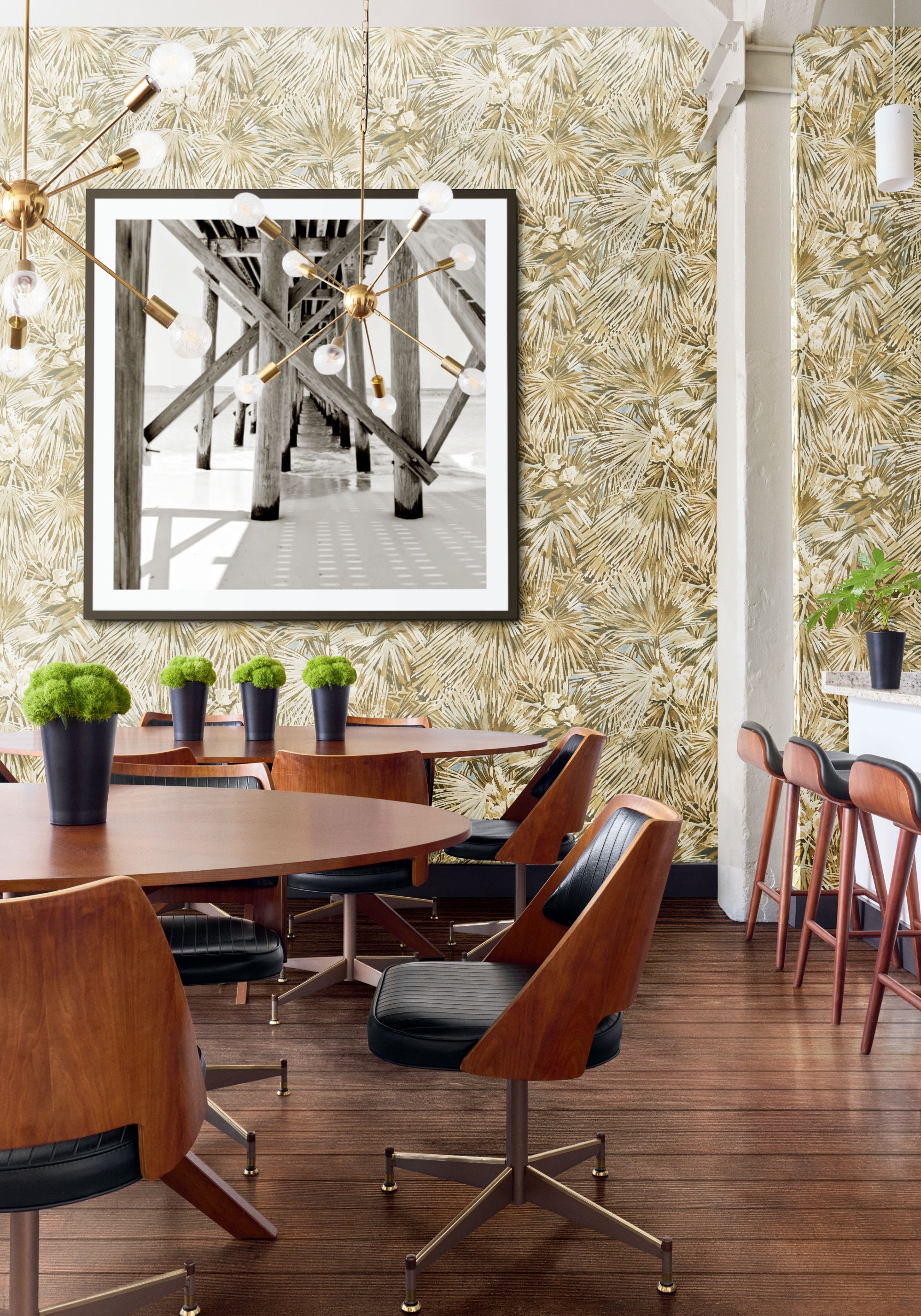 Palmier - Beige Wallpaper