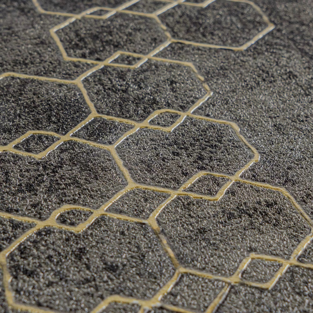Close-up of textured wallpaper with geometric pattern