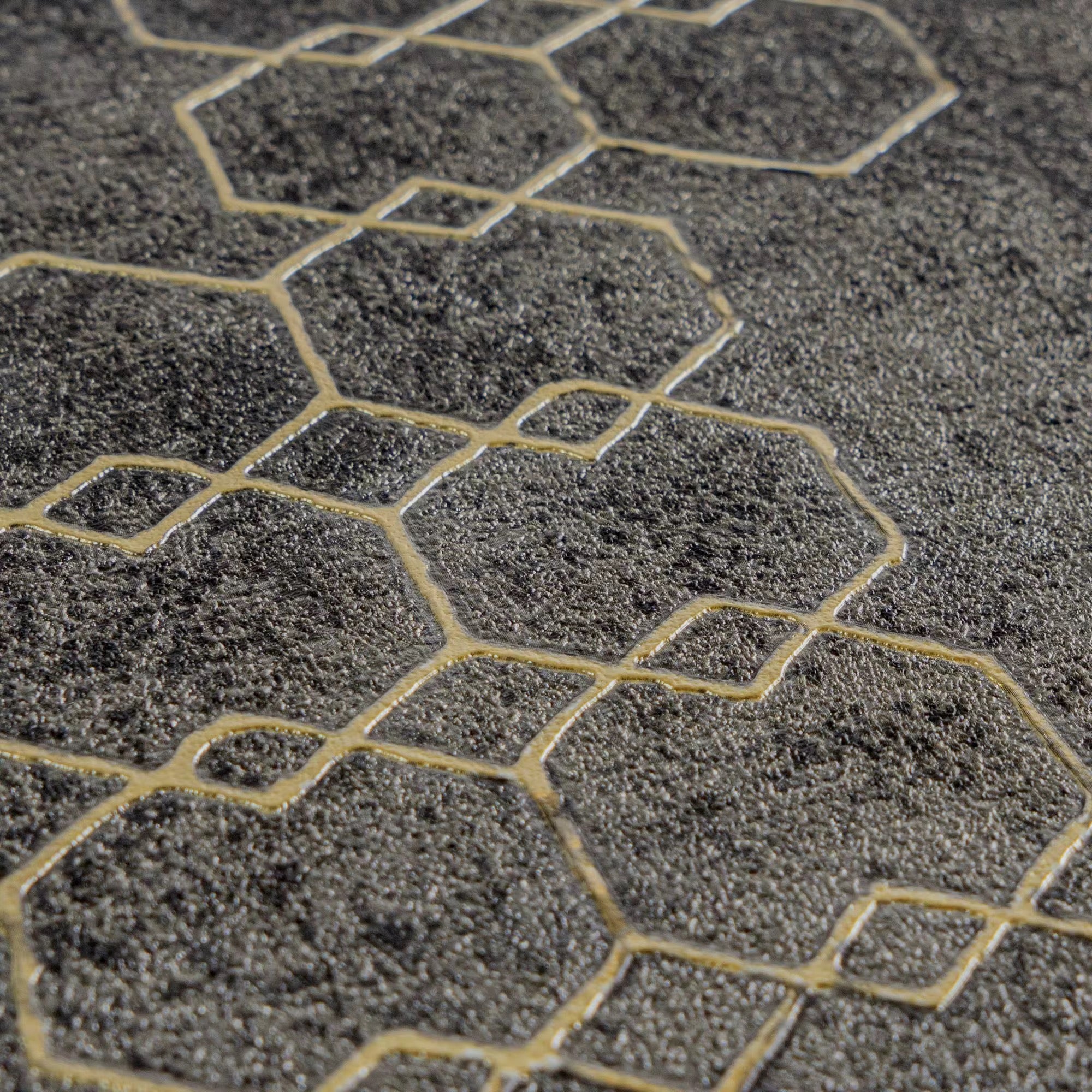 Close-up of textured wallpaper with geometric pattern