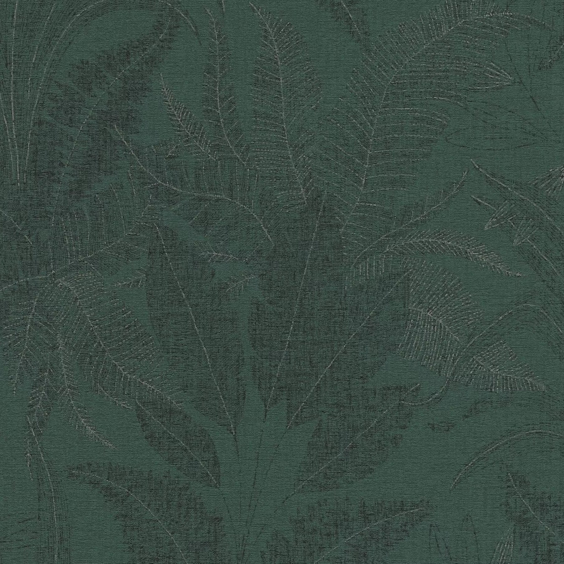 Textured green wallpaper  with leaf pattern