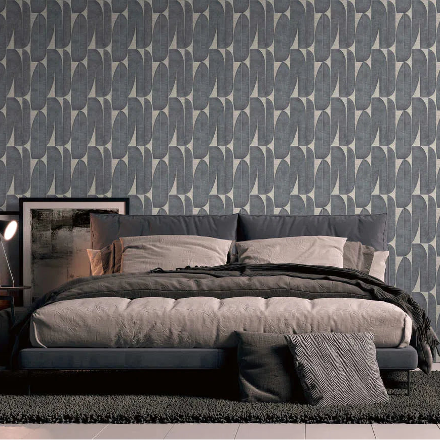Lano - Beige/Black Geometric Wallpaper