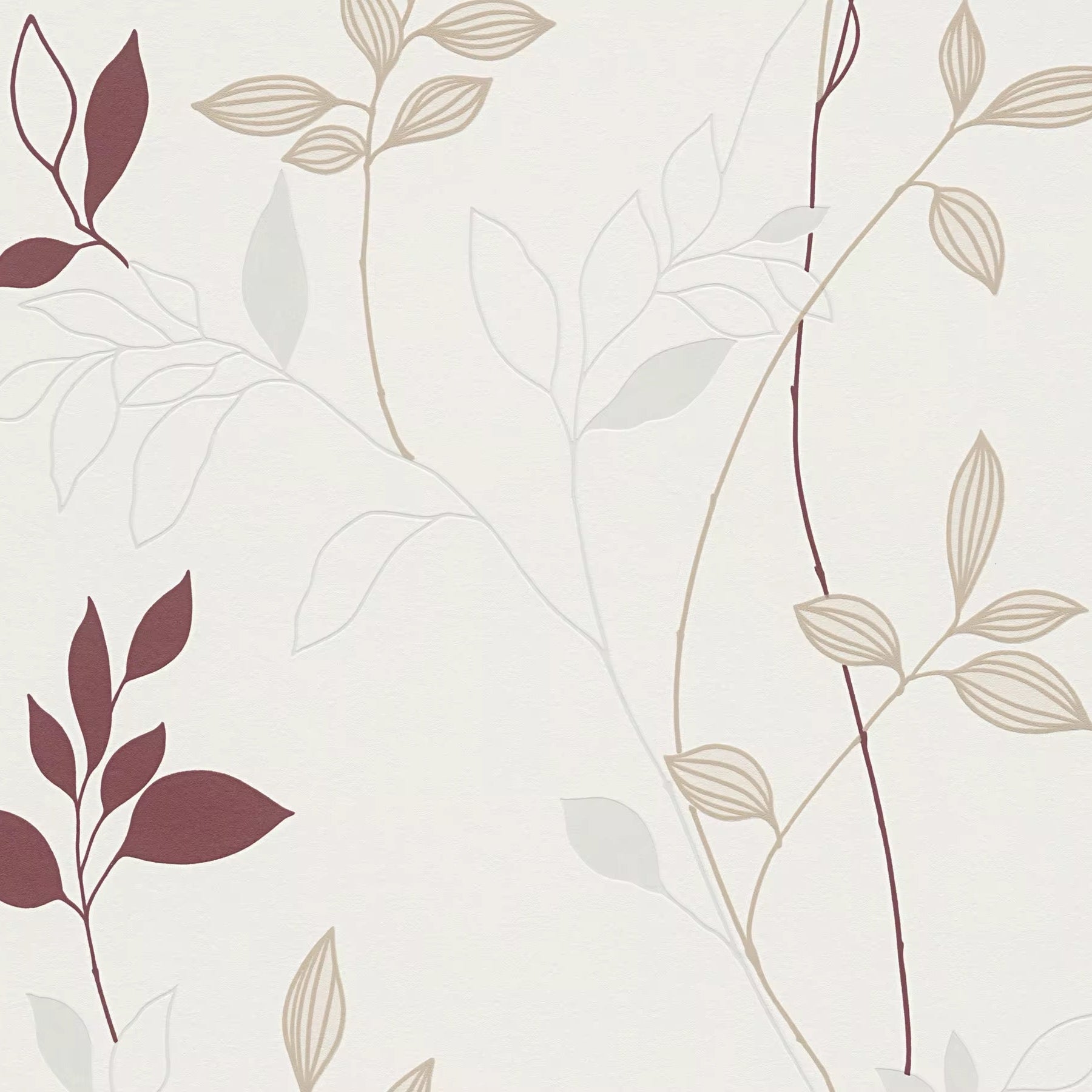 Decorative pattern of leaves and branches on a light background